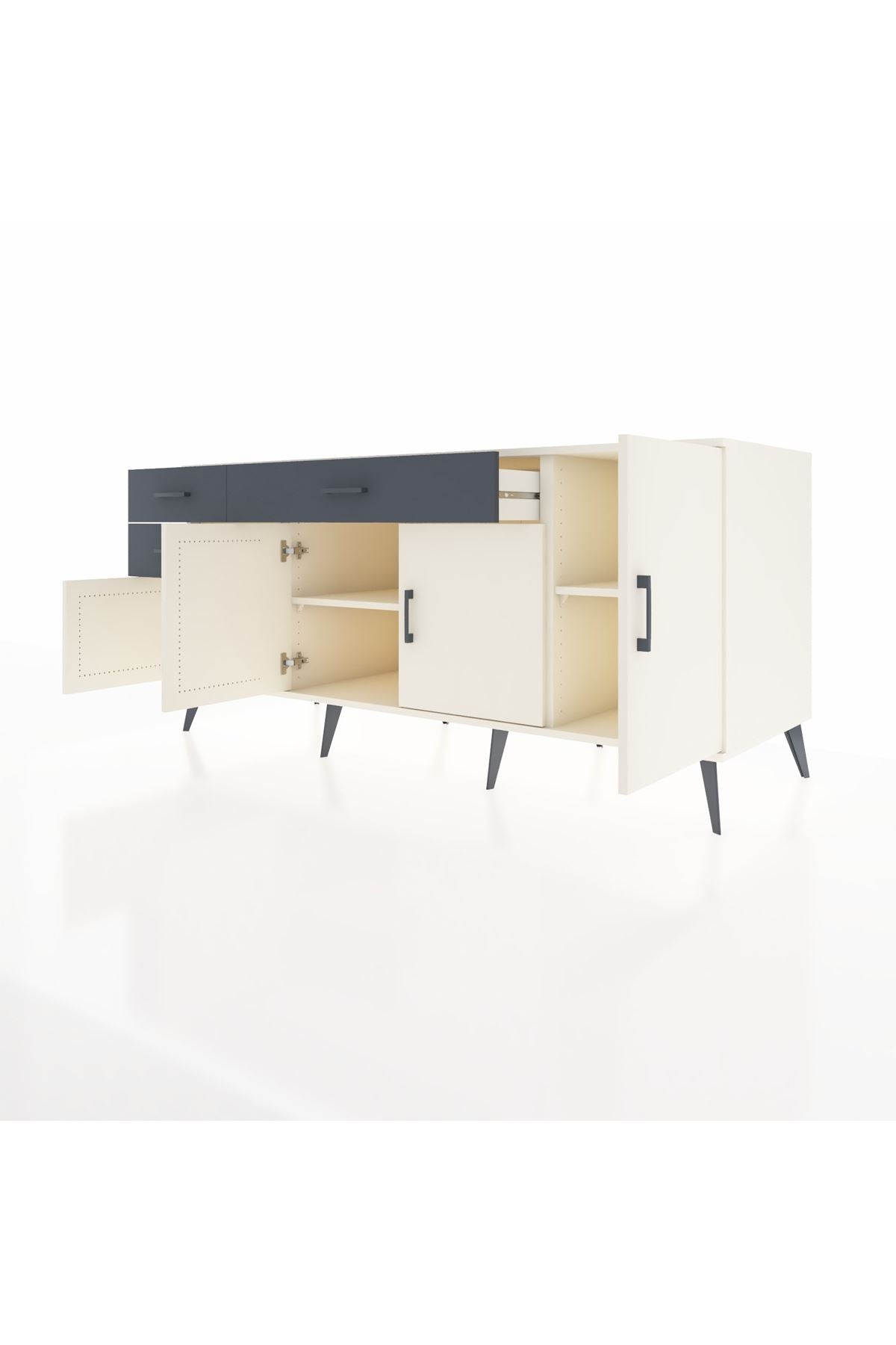 Kronos Konsol 3 Raflı 3 Çekmeceli 4 Kapaklı 176x59x83 - S610M025V05C