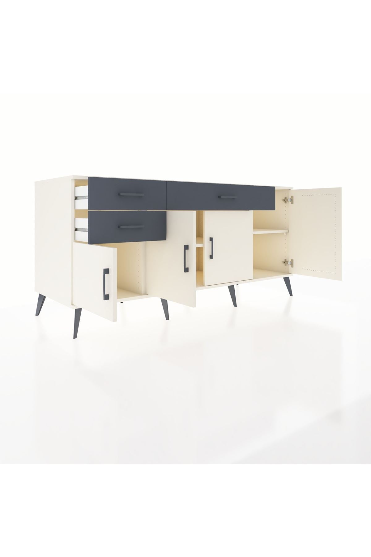 Kronos Konsol 3 Raflı 3 Çekmeceli 4 Kapaklı 176x59x83 - S610M025V05C