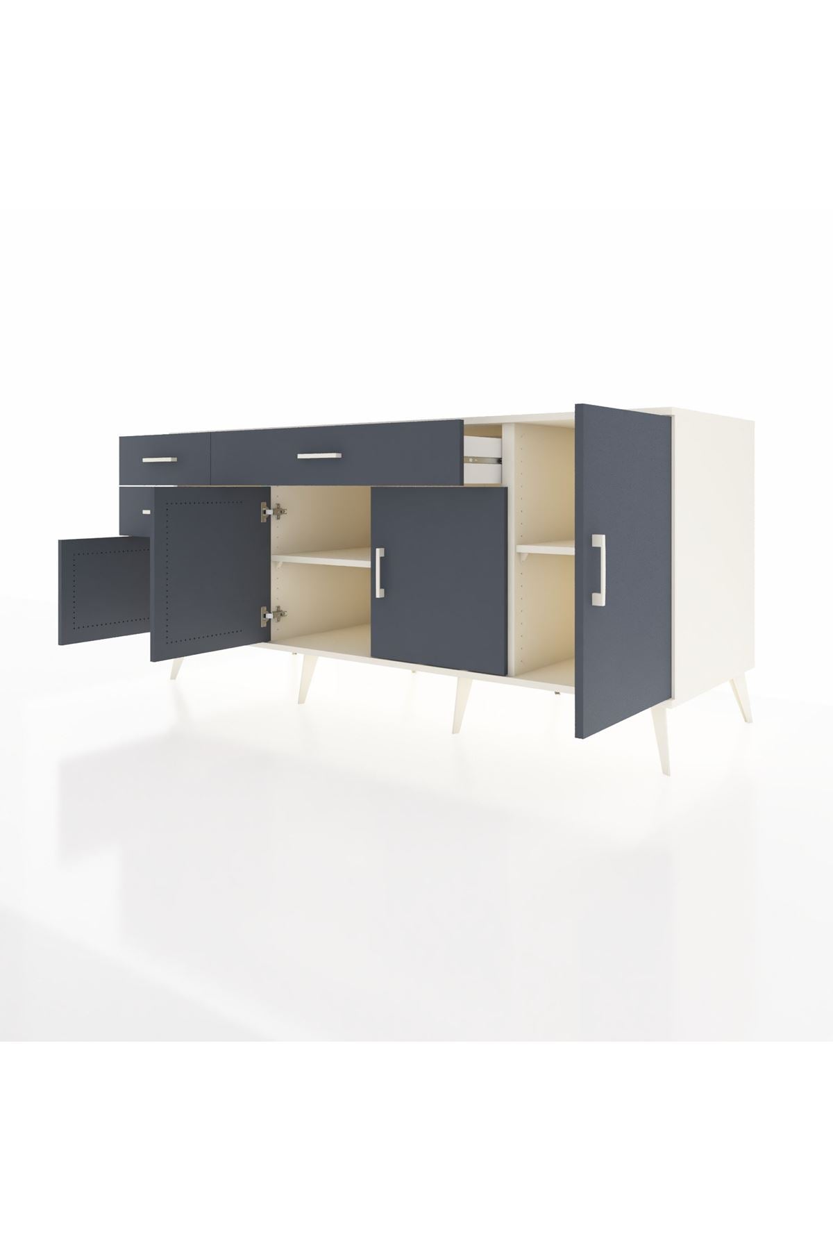 Kronos Konsol 3 Raflı 3 Çekmeceli 4 Kapaklı 176x59x83 - S610M025V08C