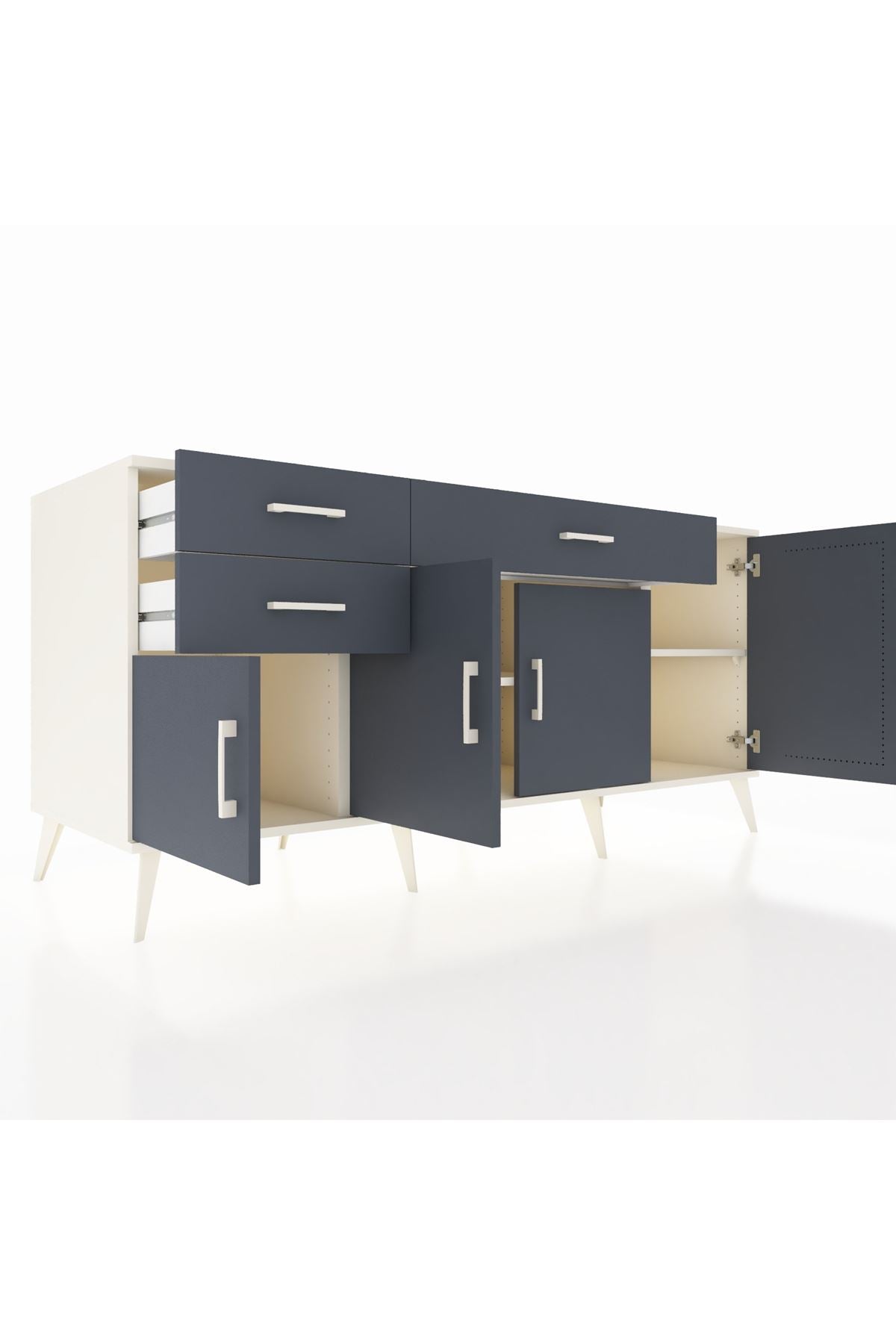 Kronos Konsol 3 Raflı 3 Çekmeceli 4 Kapaklı 176x59x83 - S610M025V08C