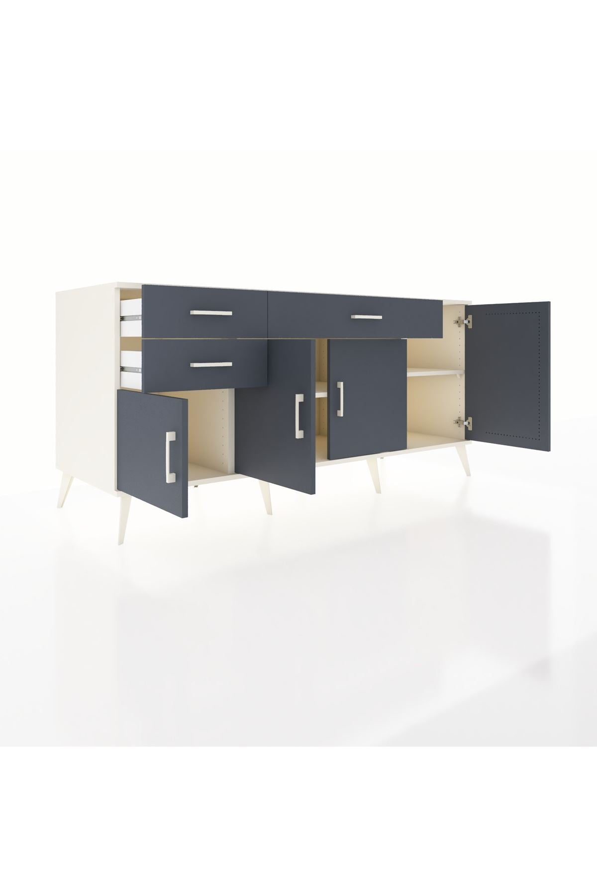 Kronos Konsol 3 Raflı 3 Çekmeceli 4 Kapaklı 176x59x83 - S610M025V08C