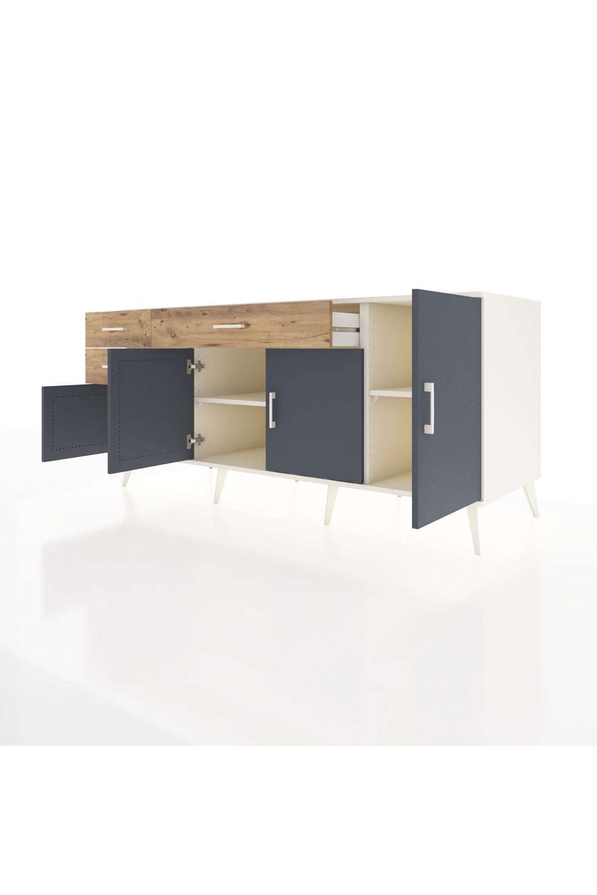 Kronos Konsol 3 Raflı 3 Çekmeceli 4 Kapaklı 176x59x83 - S610M025V09C