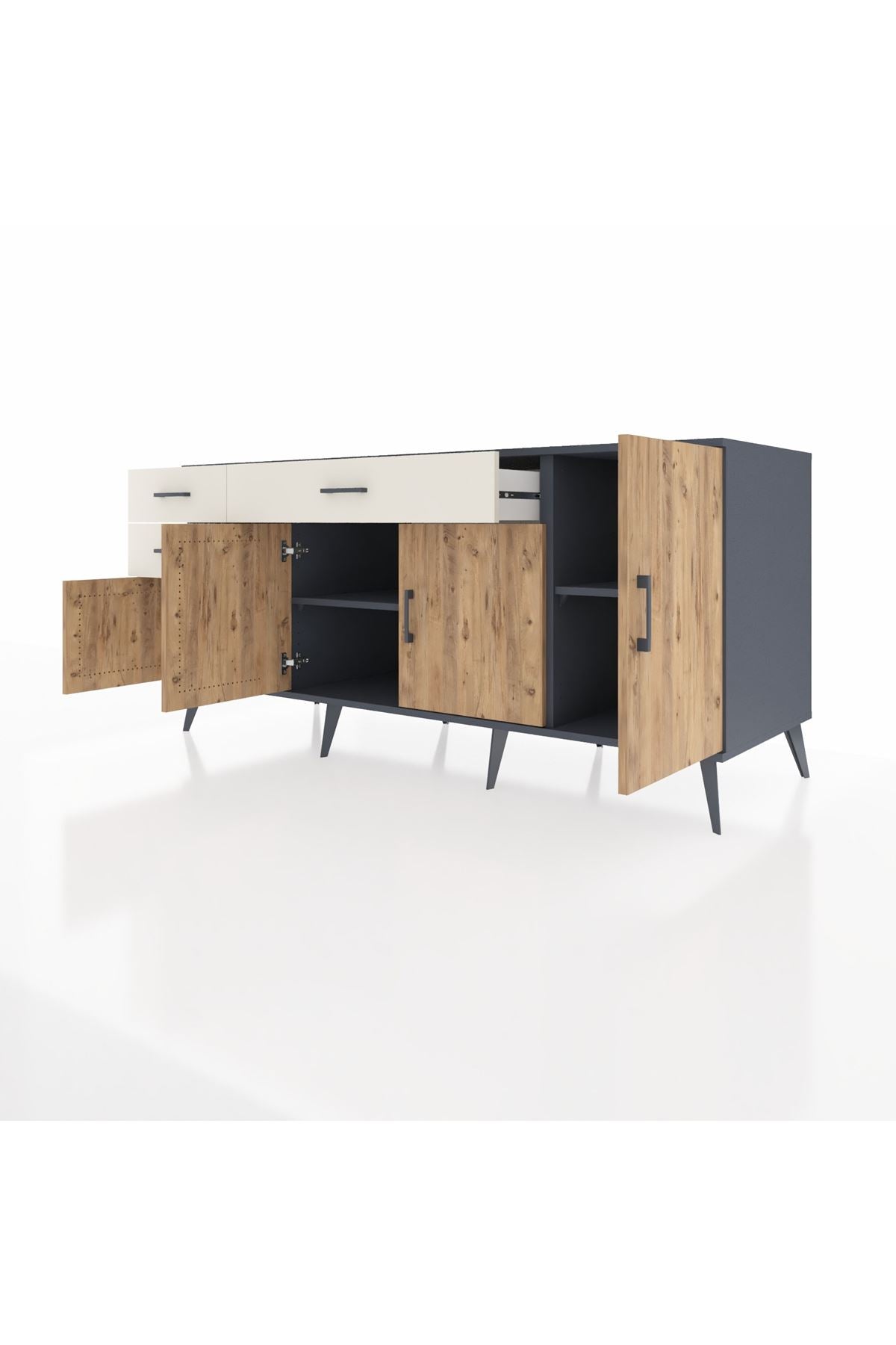 Kronos Konsol 3 Raflı 3 Çekmeceli 4 Kapaklı 176x59x83 - S610M025V10C