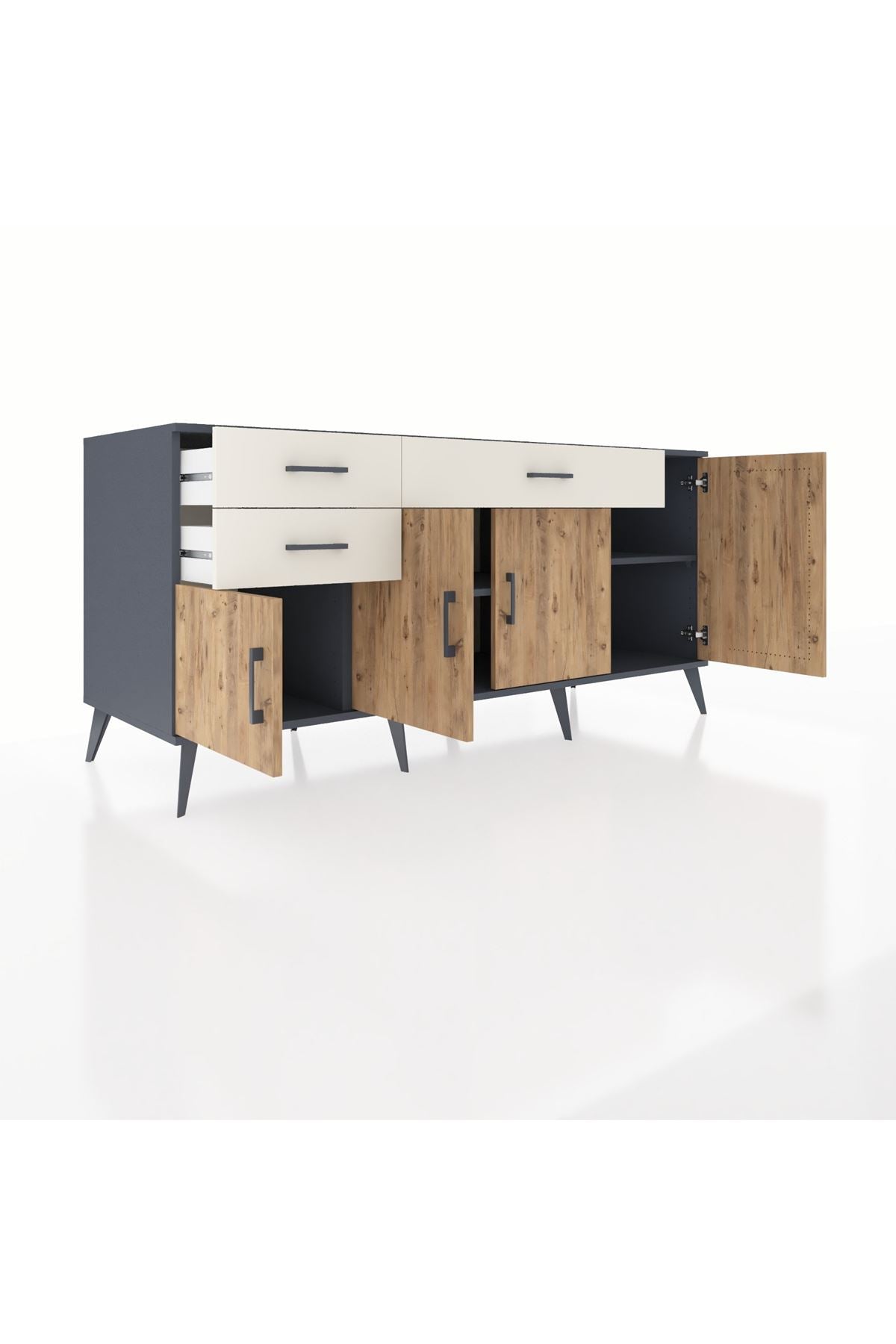 Kronos Konsol 3 Raflı 3 Çekmeceli 4 Kapaklı 176x59x83 - S610M025V10C