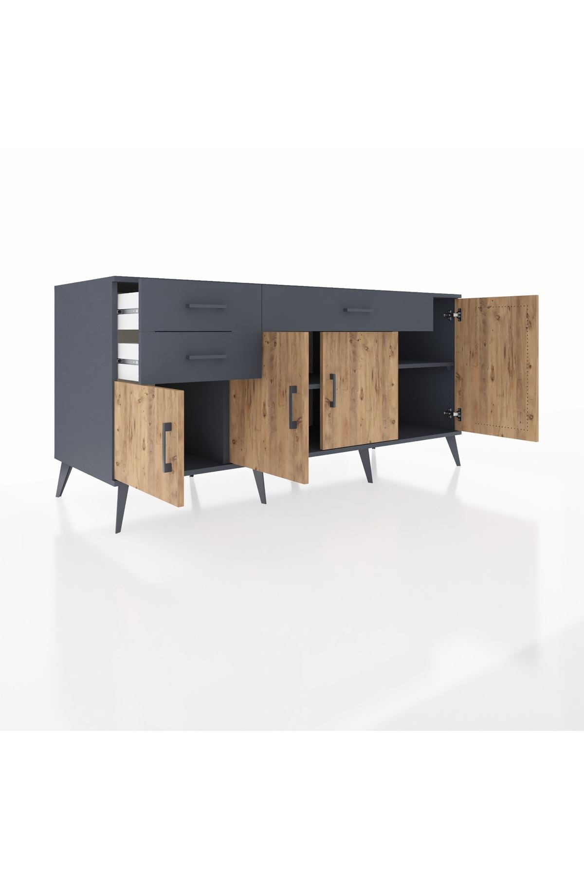 Kronos Konsol 3 Raflı 3 Çekmeceli 4 Kapaklı 176x59x83 - S610M025V11C