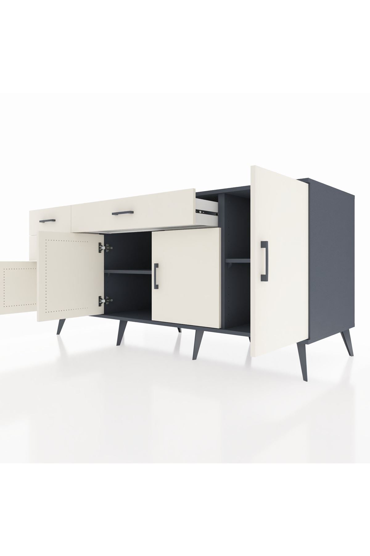 Kronos Konsol 3 Raflı 3 Çekmeceli 4 Kapaklı 176x59x83 - S610M025V13C