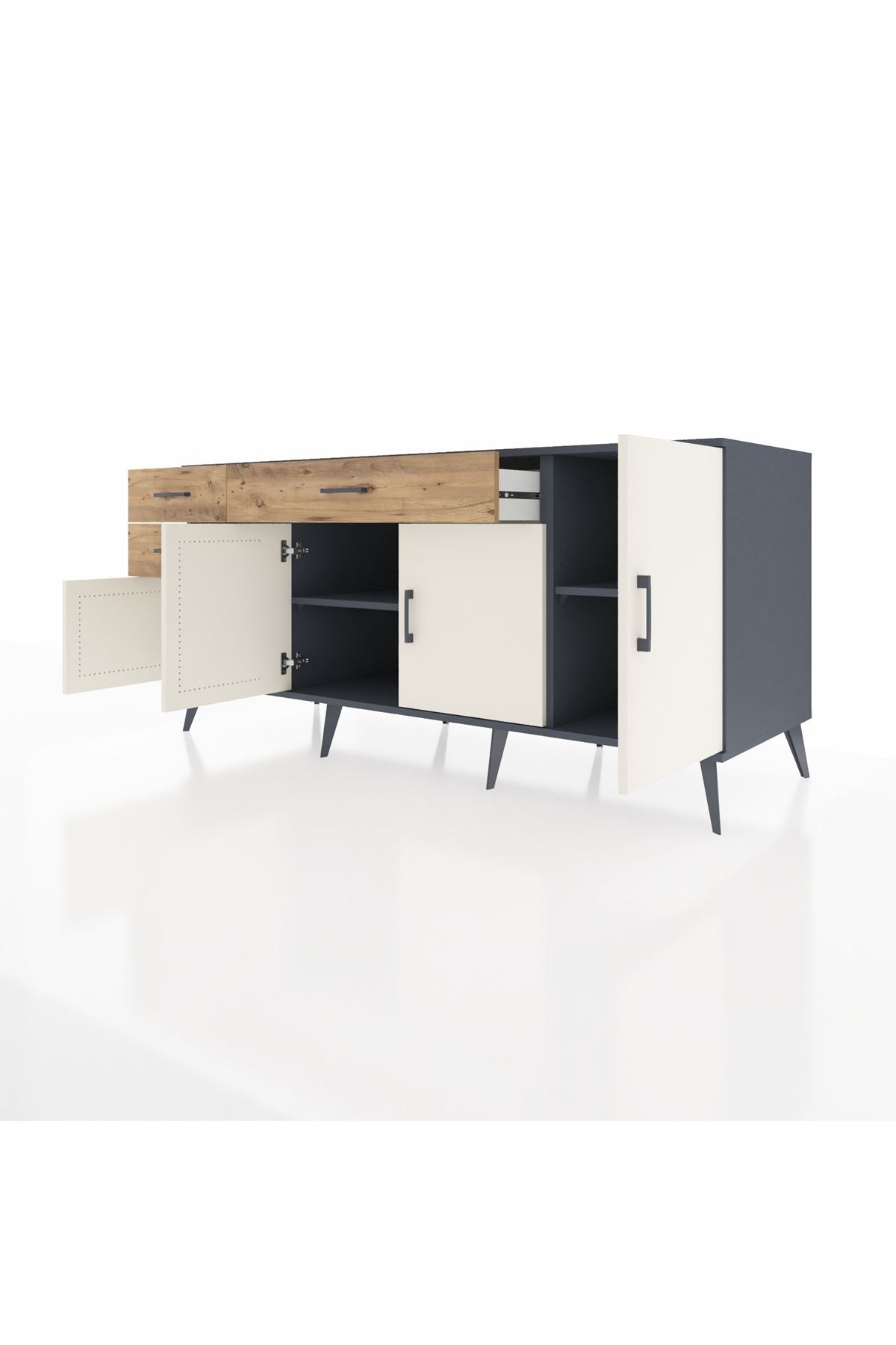 Kronos Konsol 3 Raflı 3 Çekmeceli 4 Kapaklı 176x59x83 - S610M025V15C
