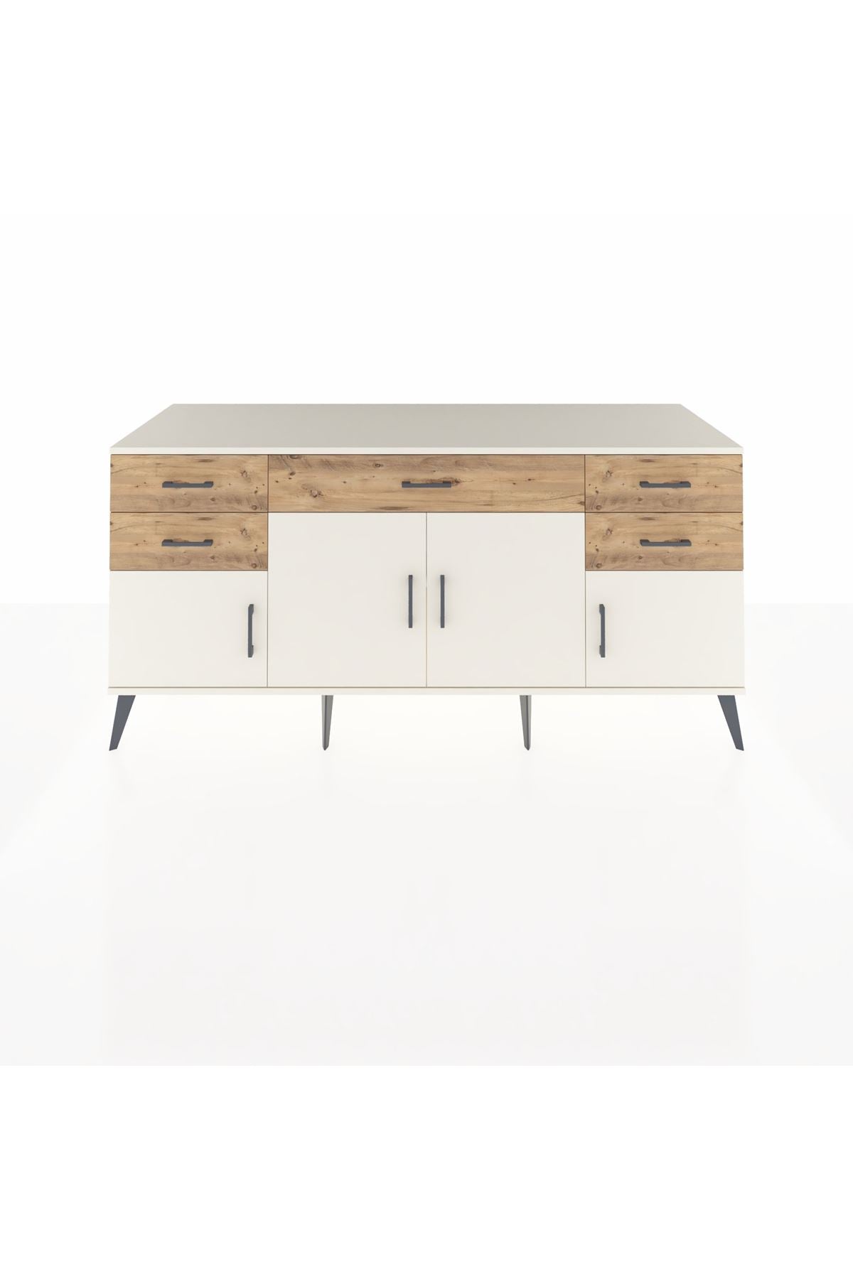 Kronos Konsol Tek Raflı 5 Çekmeceli 4 Kapaklı 176x59x83 - S610M026V06C