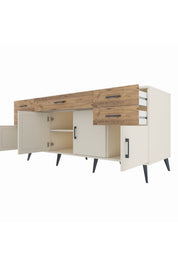Kronos Konsol Tek Raflı 5 Çekmeceli 4 Kapaklı 176x59x83 - S610M026V06C