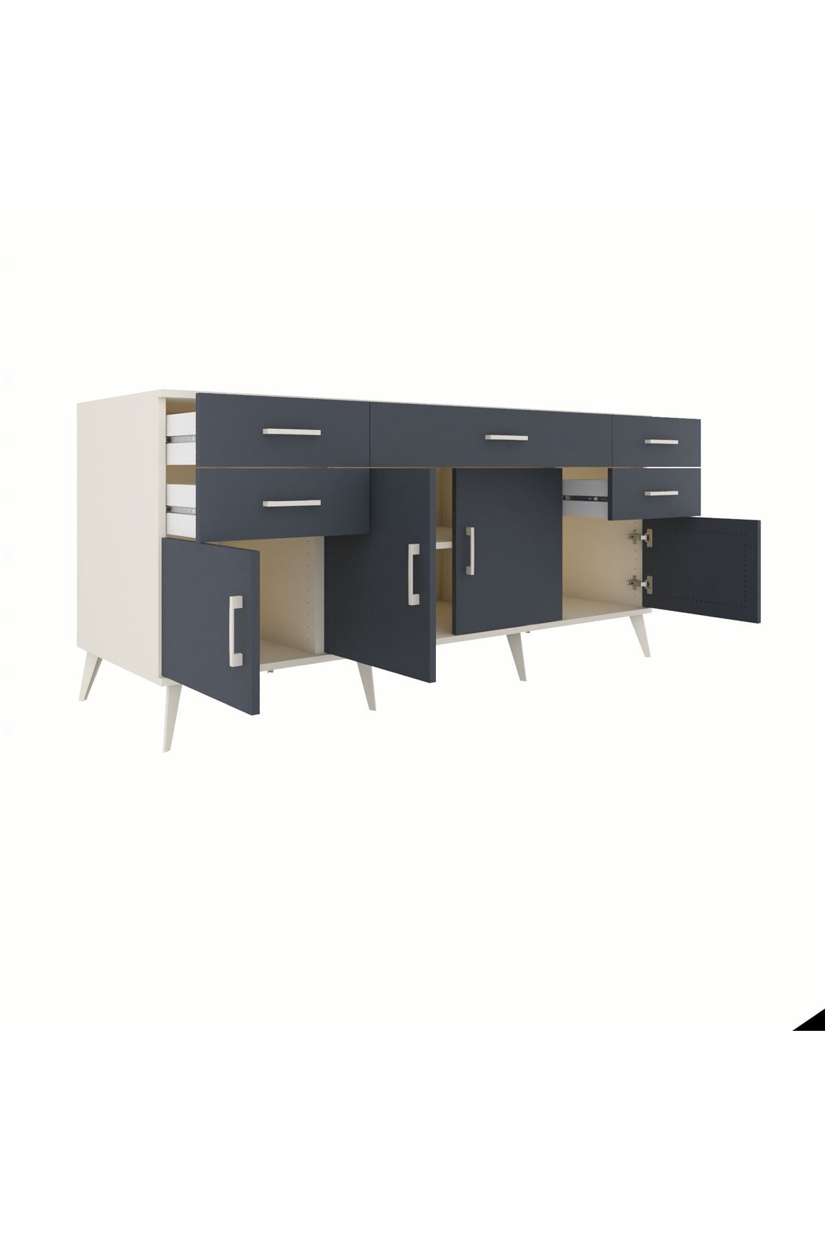 Kronos Konsol Tek Raflı 5 Çekmeceli 4 Kapaklı 176x59x83 - S610M026V08C