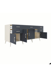 Kronos Konsol Tek Raflı 5 Çekmeceli 4 Kapaklı 176x59x83 - S610M026V08C