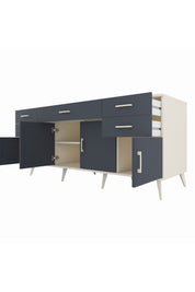 Kronos Konsol Tek Raflı 5 Çekmeceli 4 Kapaklı 176x59x83 - S610M026V08C