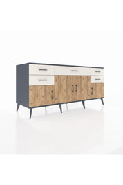 Kronos Konsol Tek Raflı 5 Çekmeceli 4 Kapaklı 176x59x83 - S610M026V10C