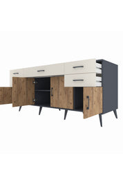 Kronos Konsol Tek Raflı 5 Çekmeceli 4 Kapaklı 176x59x83 - S610M026V10C