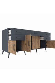 Kronos Konsol Tek Raflı 5 Çekmeceli 4 Kapaklı 176x59x83 - S610M026V11C