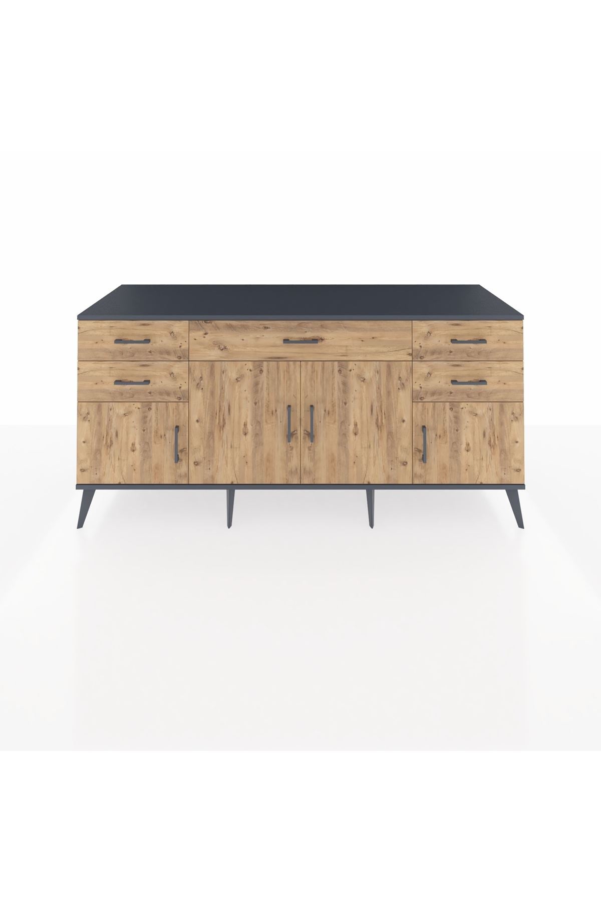 Kronos Konsol Tek Raflı 5 Çekmeceli 4 Kapaklı 176x59x83 - S610M026V12C