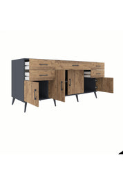 Kronos Konsol Tek Raflı 5 Çekmeceli 4 Kapaklı 176x59x83 - S610M026V12C