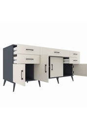 Kronos Konsol Tek Raflı 5 Çekmeceli 4 Kapaklı 176x59x83 - S610M026V13C