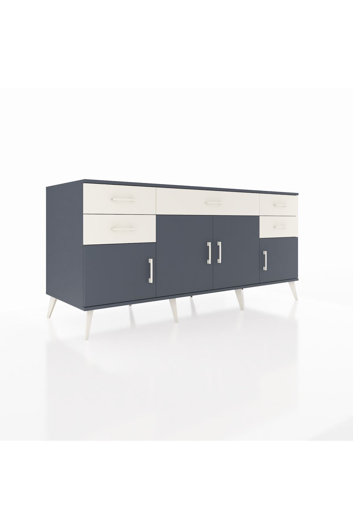 Kronos Konsol Tek Raflı 5 Çekmeceli 4 Kapaklı 176x59x83 - S610M026V16C