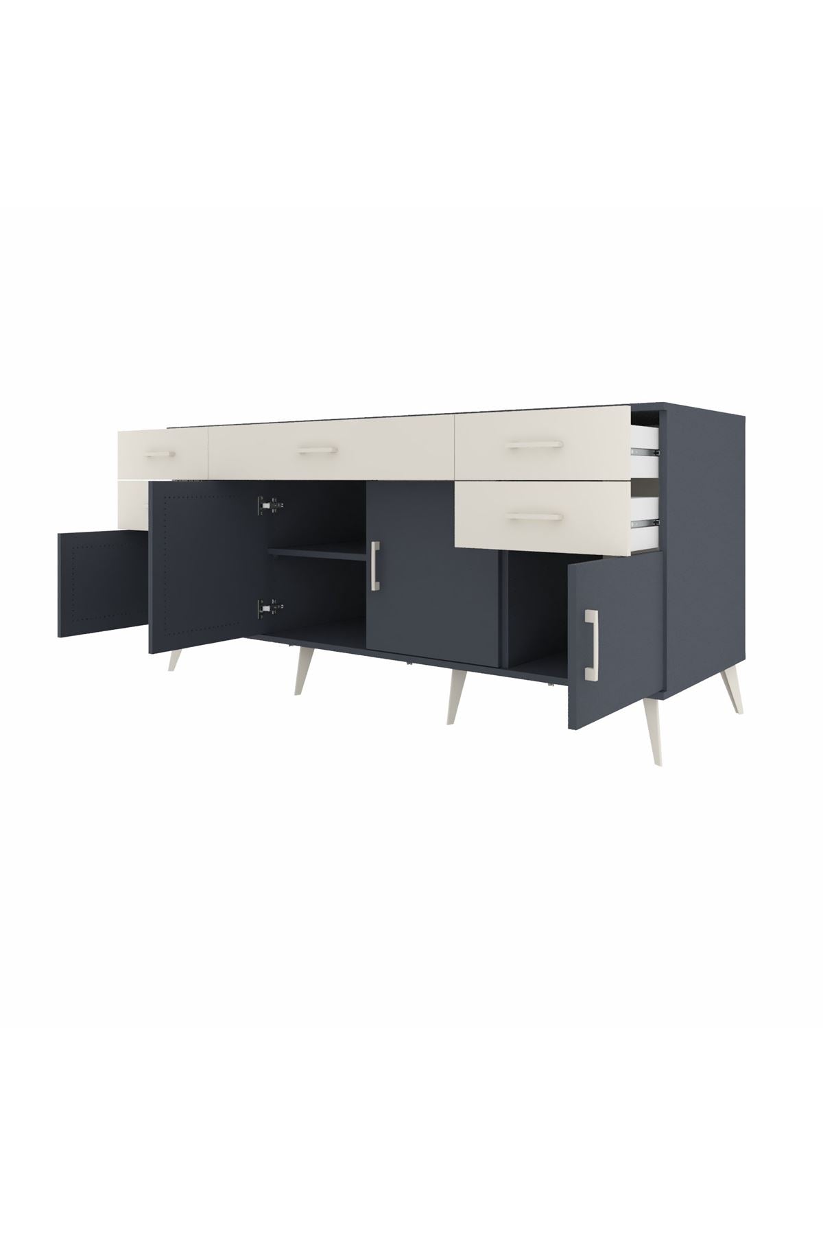 Kronos Konsol Tek Raflı 5 Çekmeceli 4 Kapaklı 176x59x83 - S610M026V16C