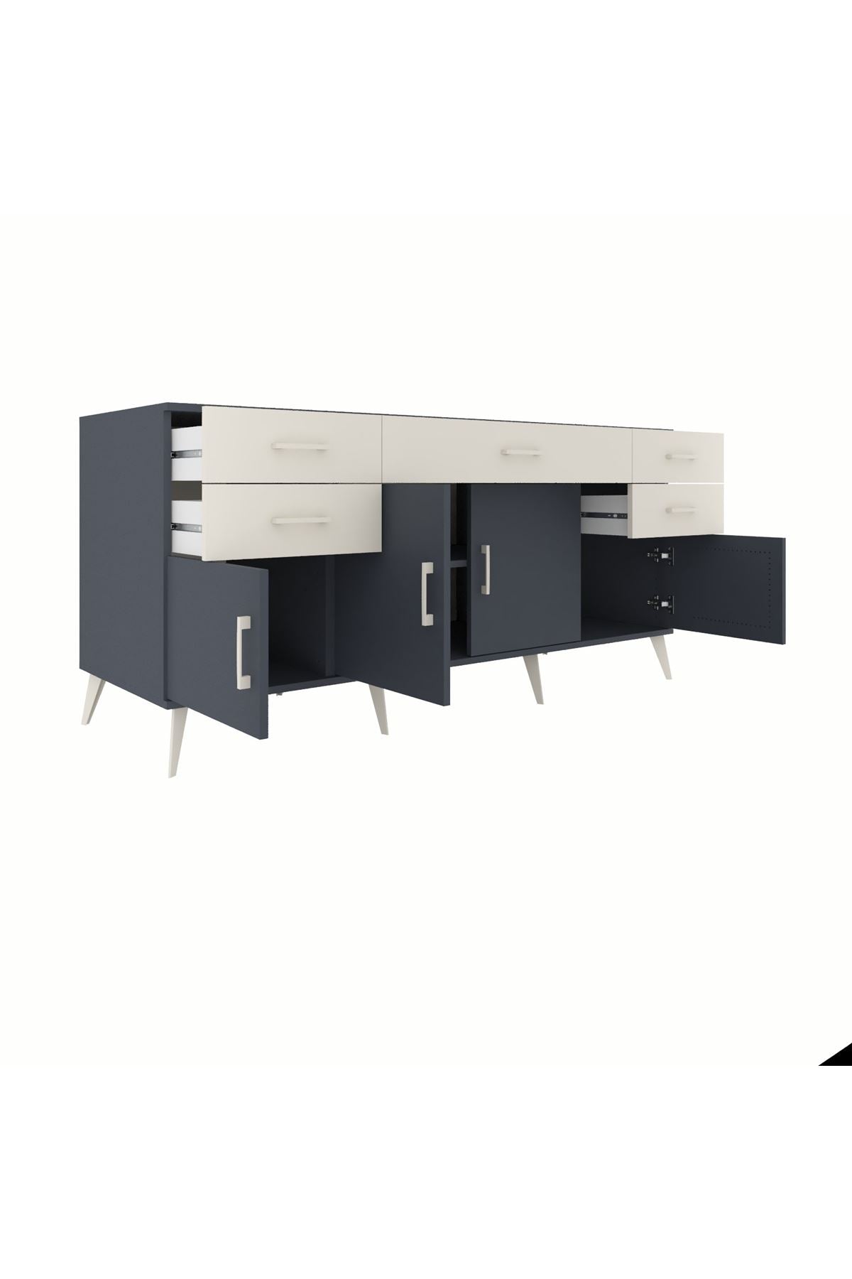 Kronos Konsol Tek Raflı 5 Çekmeceli 4 Kapaklı 176x59x83 - S610M026V16C
