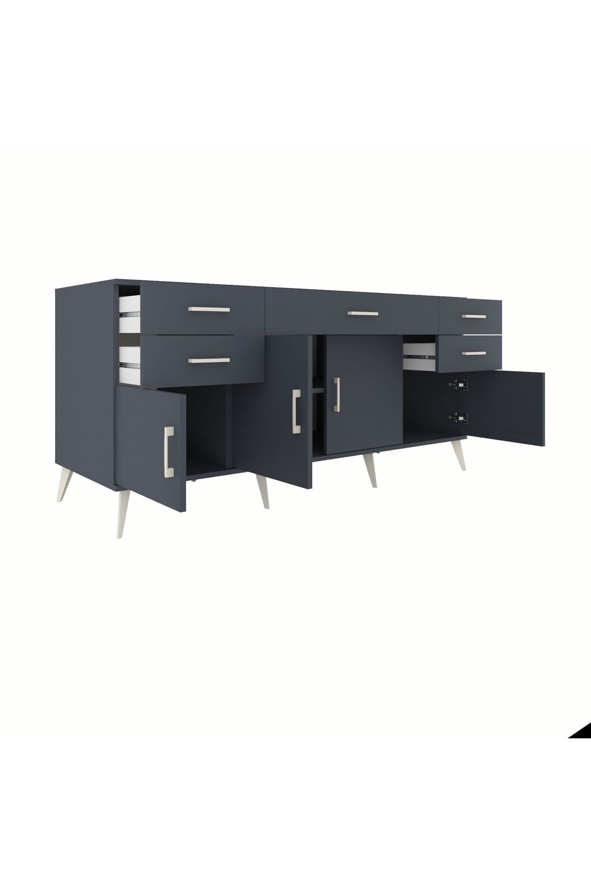 Kronos Konsol Tek Raflı 5 Çekmeceli 4 Kapaklı 176x59x83 - S610M026V17C