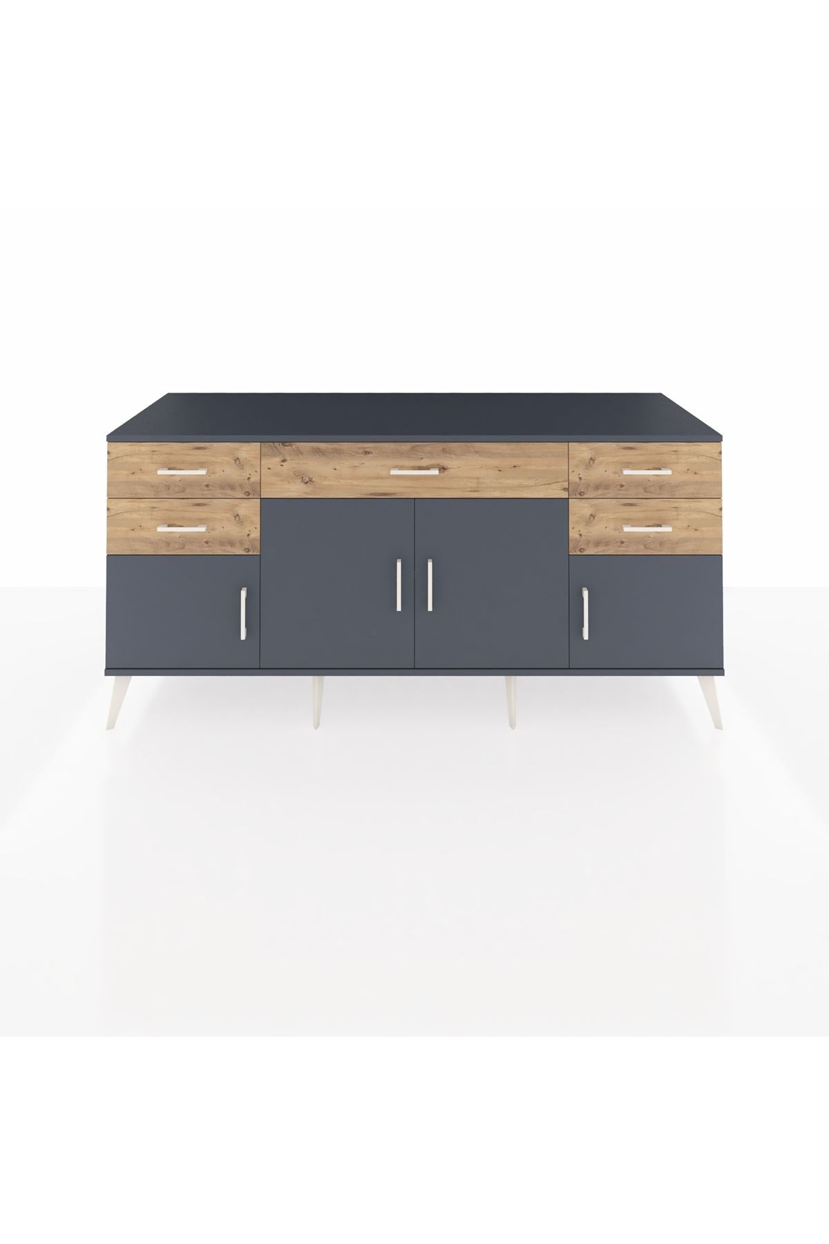 Kronos Konsol Tek Raflı 5 Çekmeceli 4 Kapaklı 176x59x83 - S610M026V18C