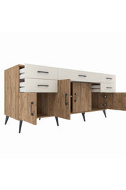 Kronos Konsol Tek Raflı 5 Çekmeceli 4 Kapaklı 176x59x83 - S610M026V19C