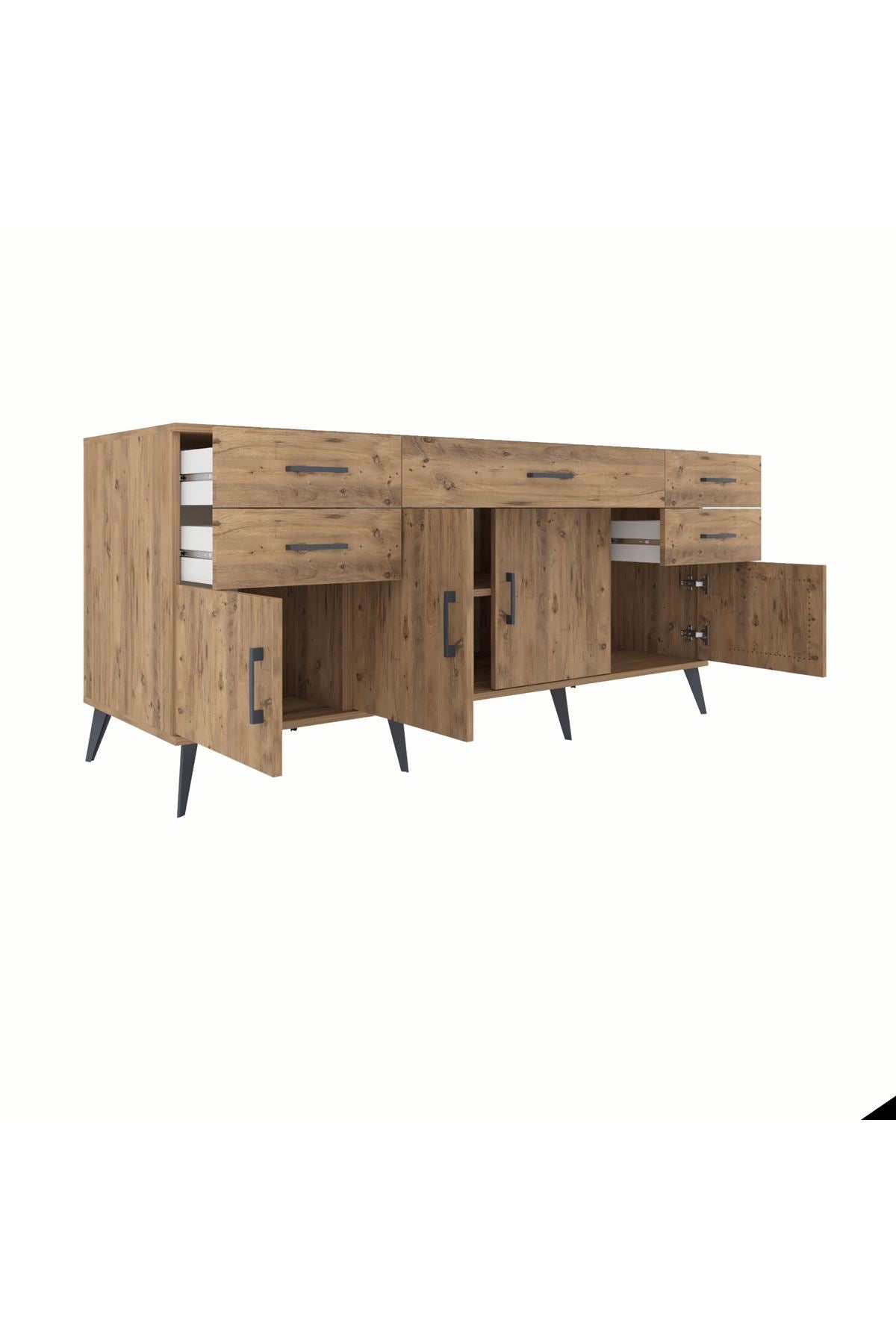 Kronos Konsol Tek Raflı 5 Çekmeceli 4 Kapaklı 176x59x83 - S610M026V21C