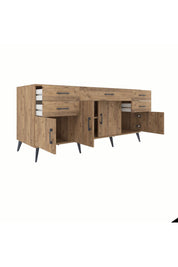Kronos Konsol Tek Raflı 5 Çekmeceli 4 Kapaklı 176x59x83 - S610M026V21C