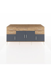 Kronos Konsol Tek Raflı 5 Çekmeceli 4 Kapaklı 176x59x83 - S610M026V27C