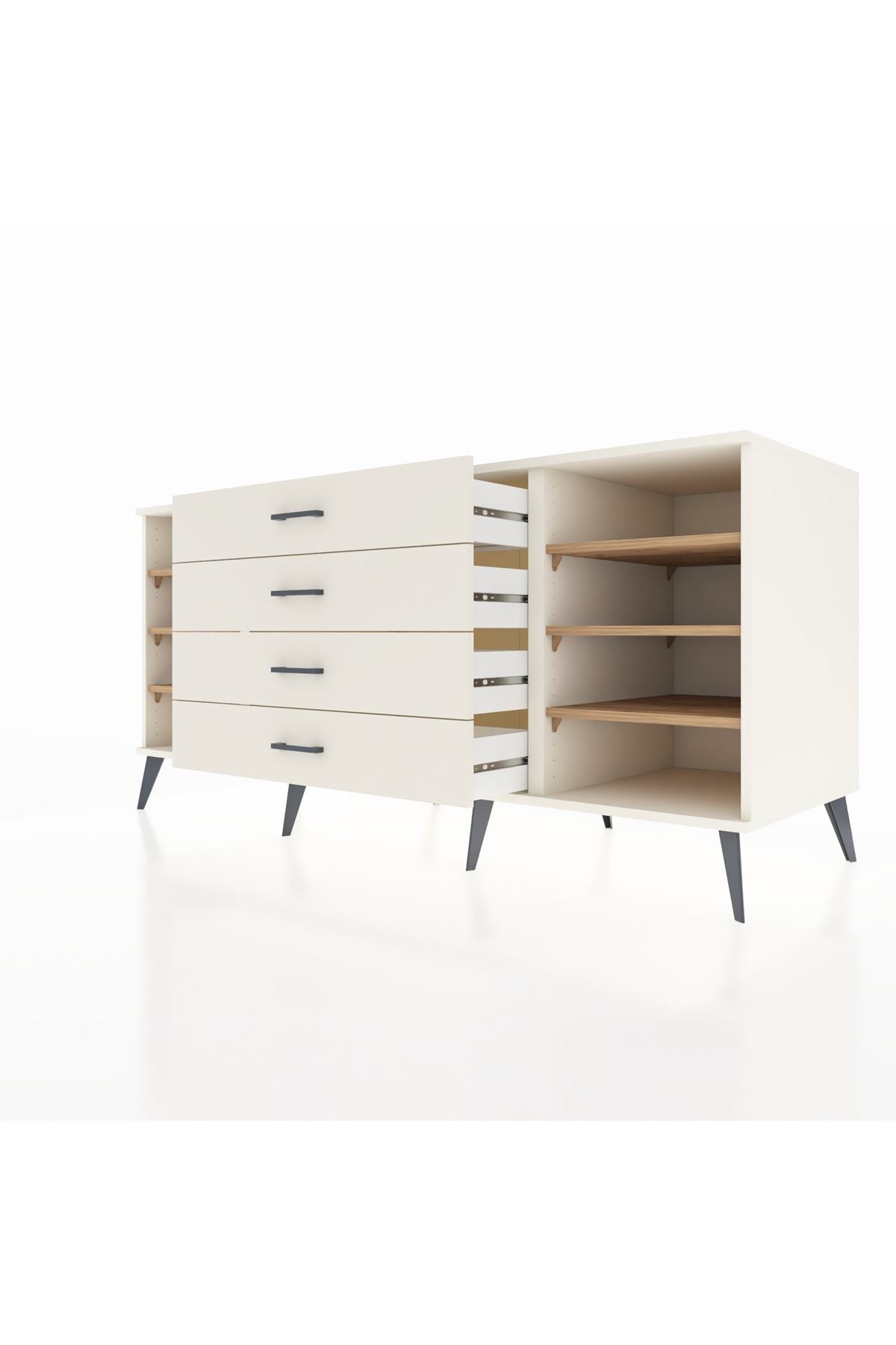Kronos Konsol 6 Raflı 4 Çekmeceli 176x59x83 - S610M027V01C