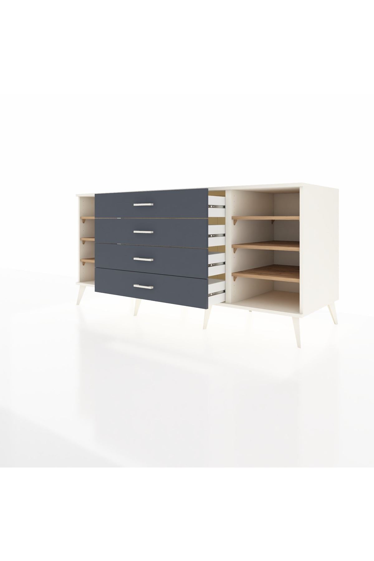 Kronos Konsol 6 Raflı 4 Çekmeceli 176x59x83 - S610M027V02C