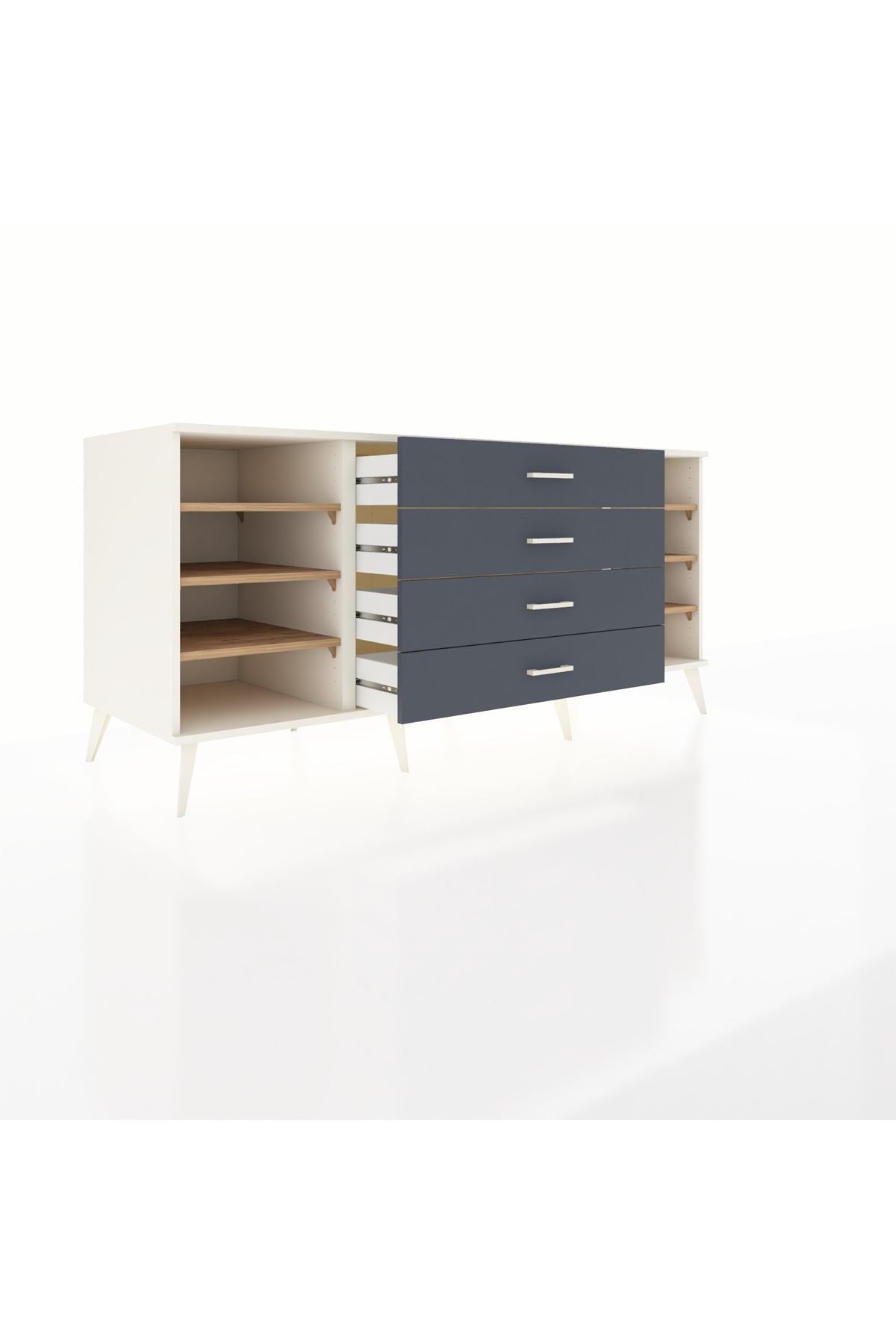 Kronos Konsol 6 Raflı 4 Çekmeceli 176x59x83 - S610M027V02C