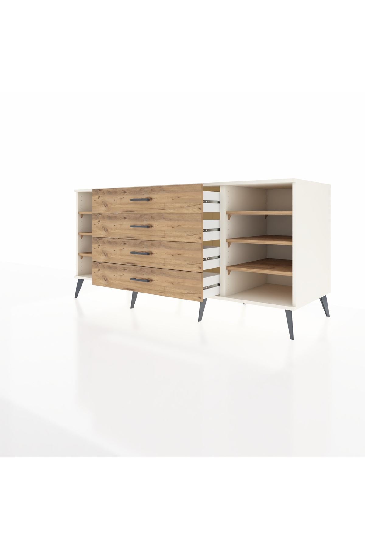 Kronos Konsol 6 Raflı 4 Çekmeceli 176x59x83 - S610M027V03C