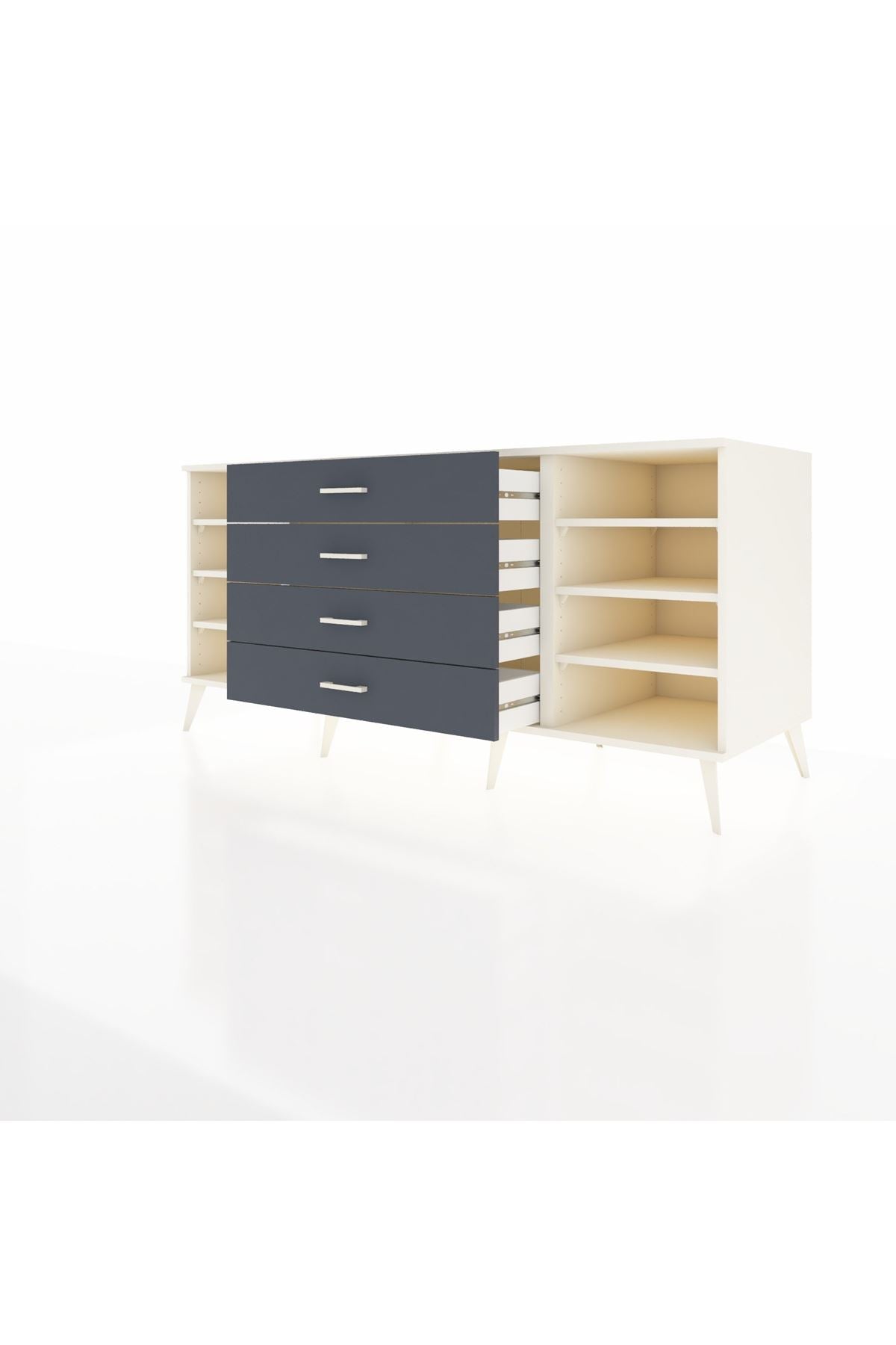 Kronos Konsol 6 Raflı 4 Çekmeceli 176x59x83 - S610M027V05C