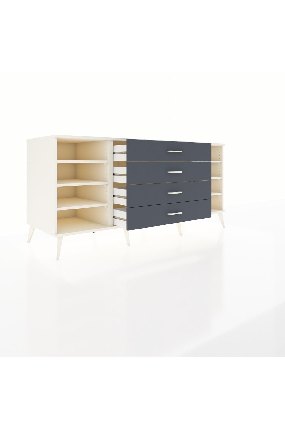 Kronos Konsol 6 Raflı 4 Çekmeceli 176x59x83 - S610M027V05C
