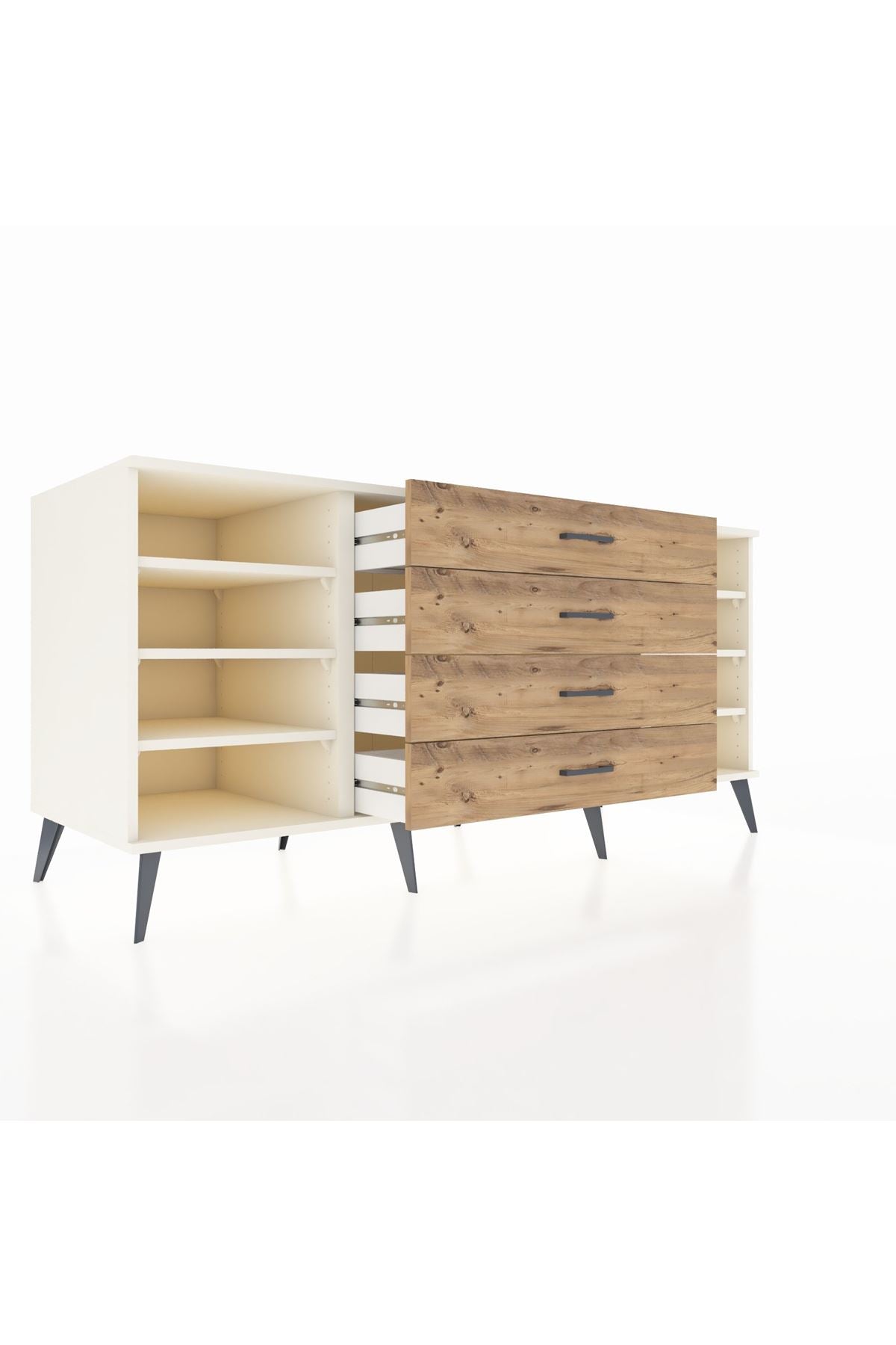 Kronos Konsol 6 Raflı 4 Çekmeceli 176x59x83 - S610M027V06C