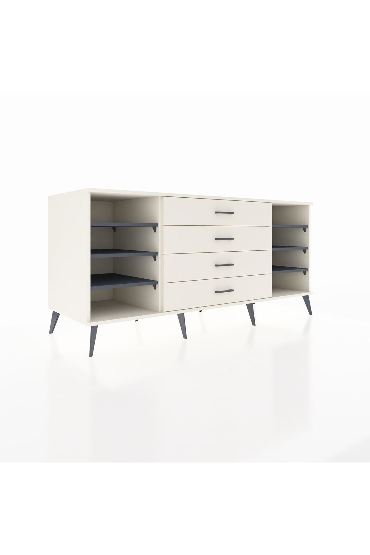 Kronos Konsol 6 Raflı 4 Çekmeceli 176x59x83 - S610M027V07C