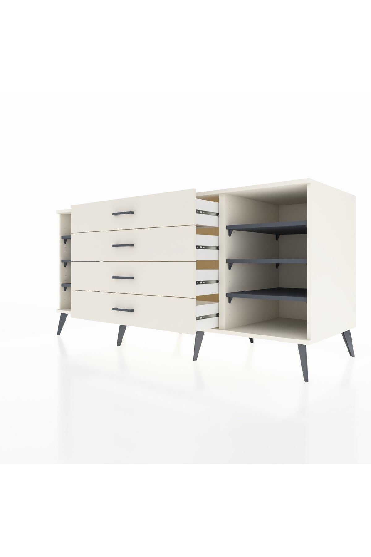 Kronos Konsol 6 Raflı 4 Çekmeceli 176x59x83 - S610M027V07C