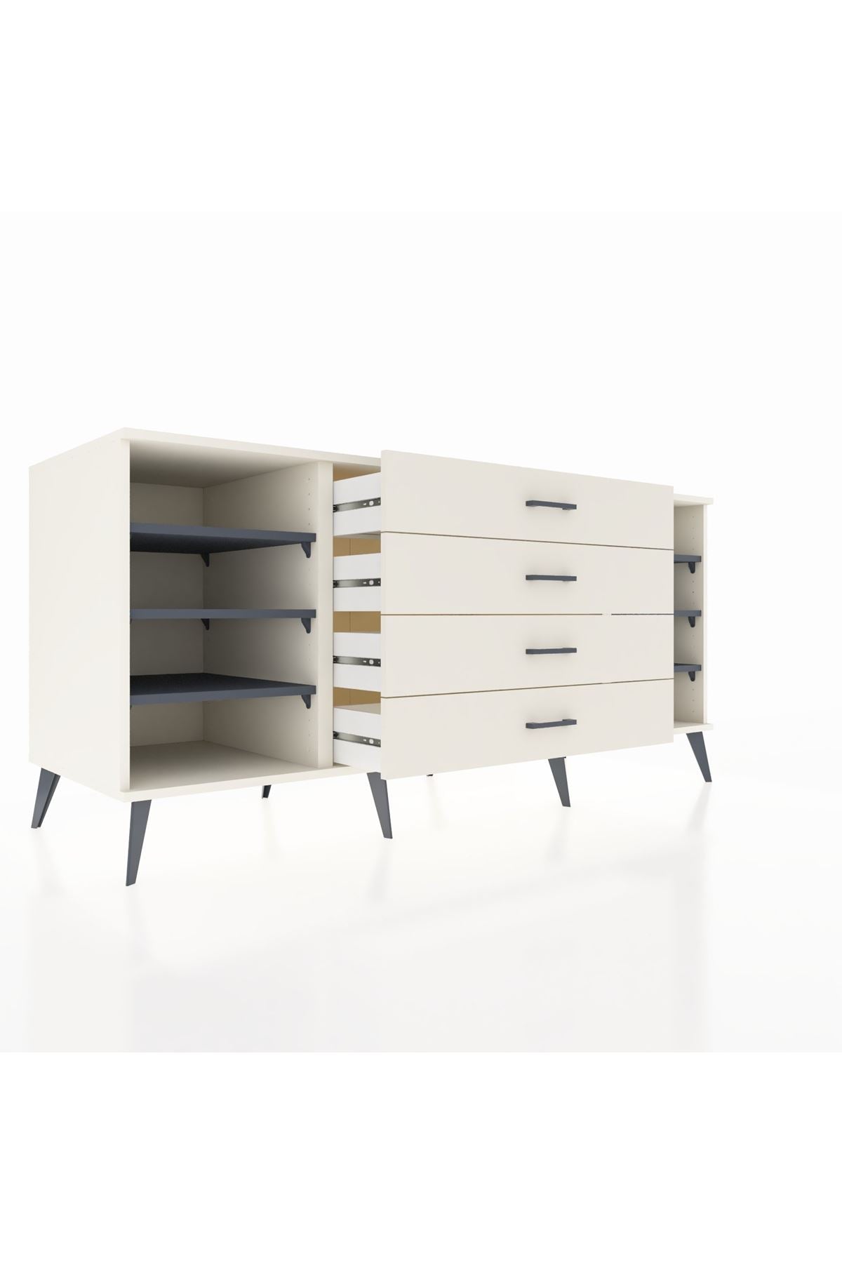 Kronos Konsol 6 Raflı 4 Çekmeceli 176x59x83 - S610M027V07C