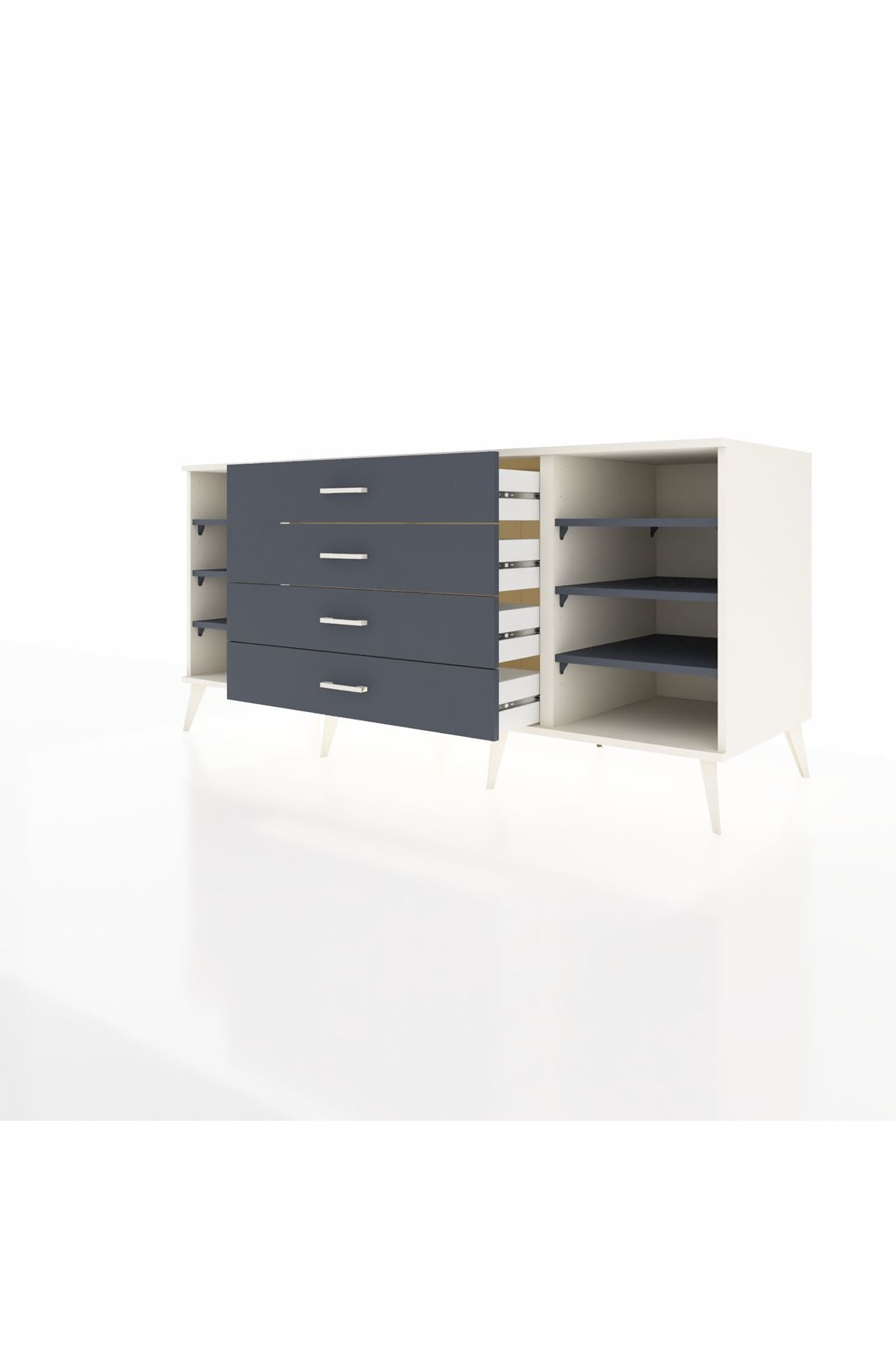 Kronos Konsol 6 Raflı 4 Çekmeceli 176x59x83 - S610M027V08C