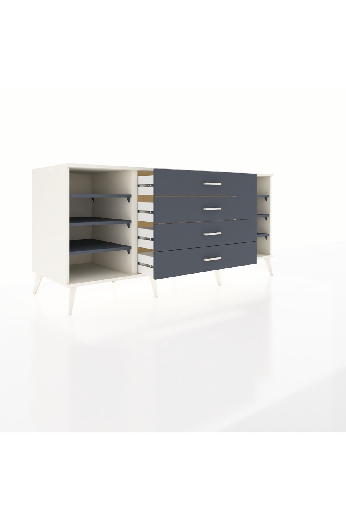 Kronos Konsol 6 Raflı 4 Çekmeceli 176x59x83 - S610M027V08C