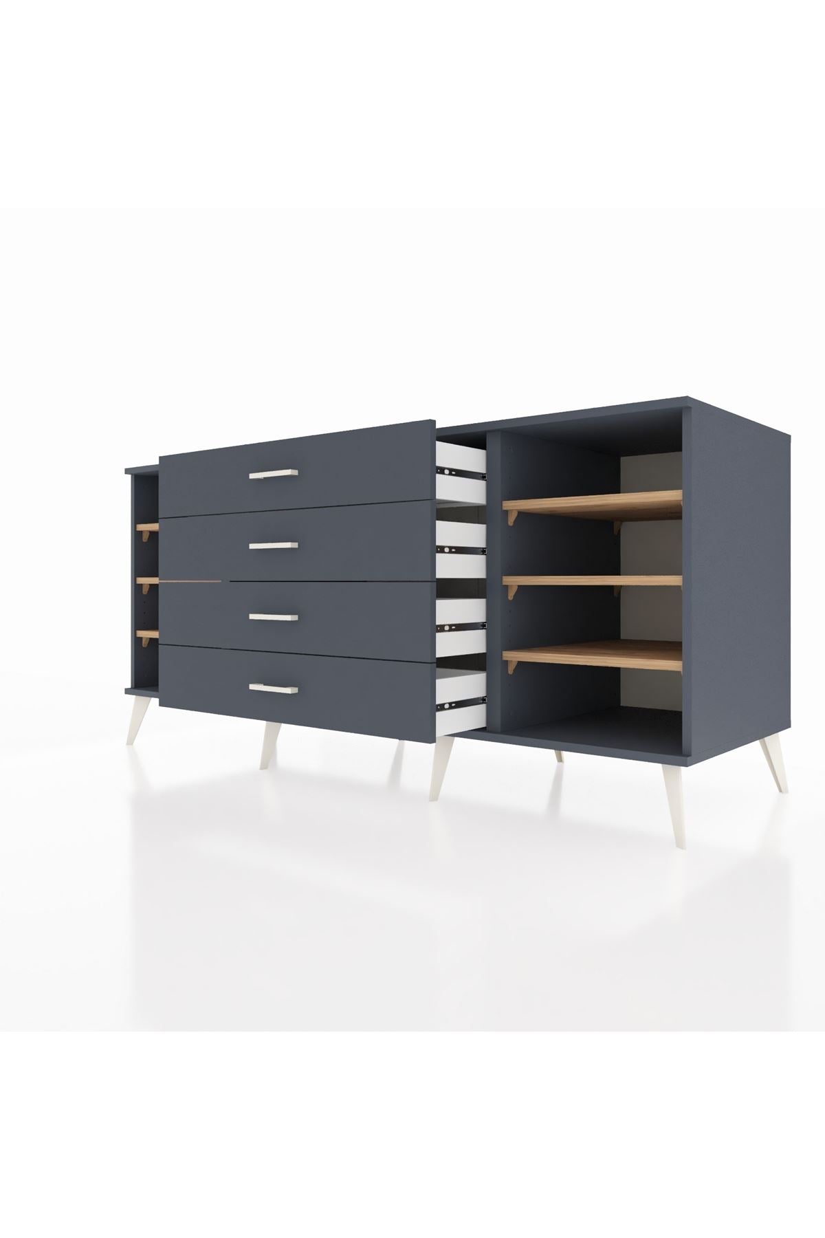 Kronos Konsol 6 Raflı 4 Çekmeceli 176x59x83 - S610M027V11C