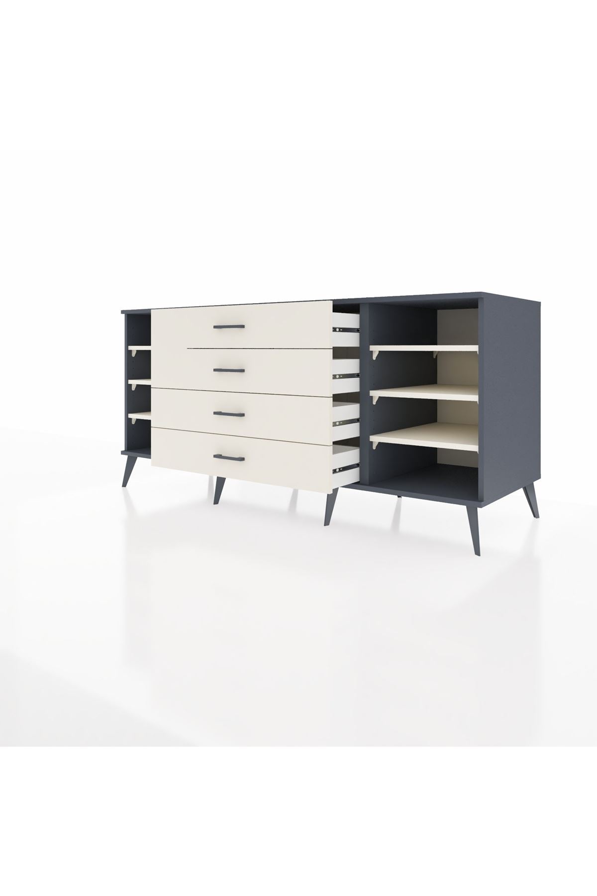 Kronos Konsol 6 Raflı 4 Çekmeceli 176x59x83 - S610M027V13C