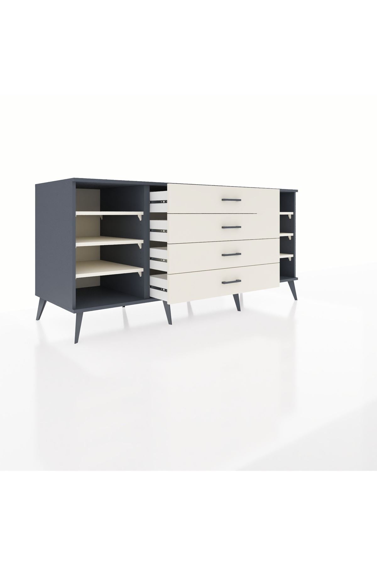 Kronos Konsol 6 Raflı 4 Çekmeceli 176x59x83 - S610M027V13C