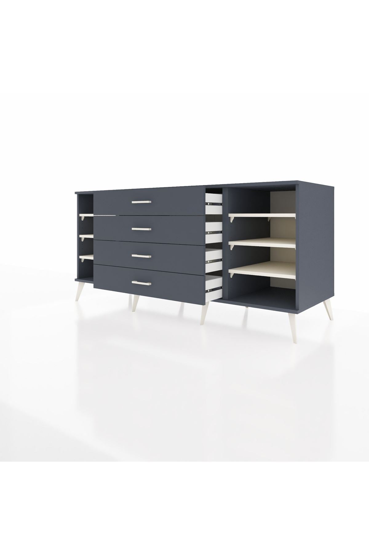 Kronos Konsol 6 Raflı 4 Çekmeceli 176x59x83 - S610M027V14C