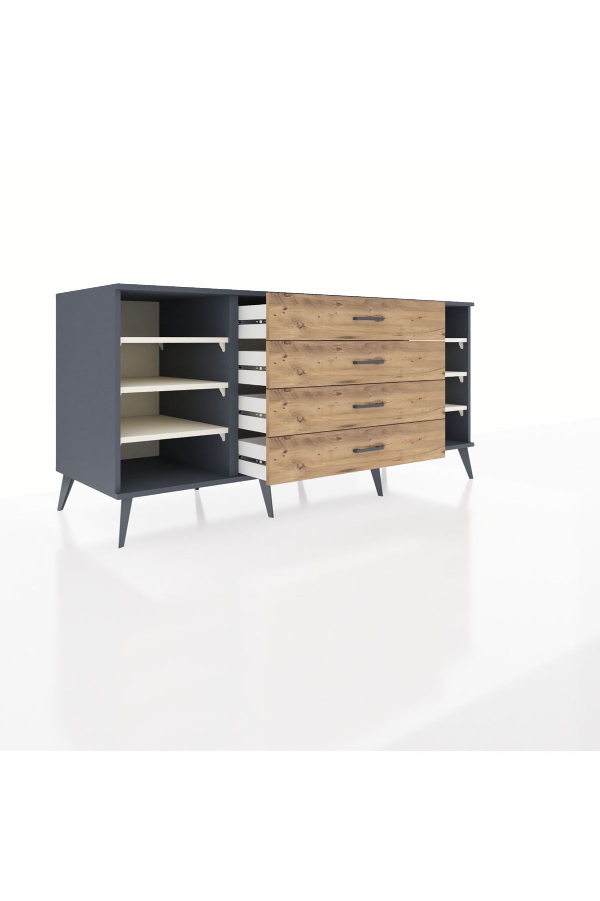 Kronos Konsol 6 Raflı 4 Çekmeceli 176x59x83 - S610M027V15C