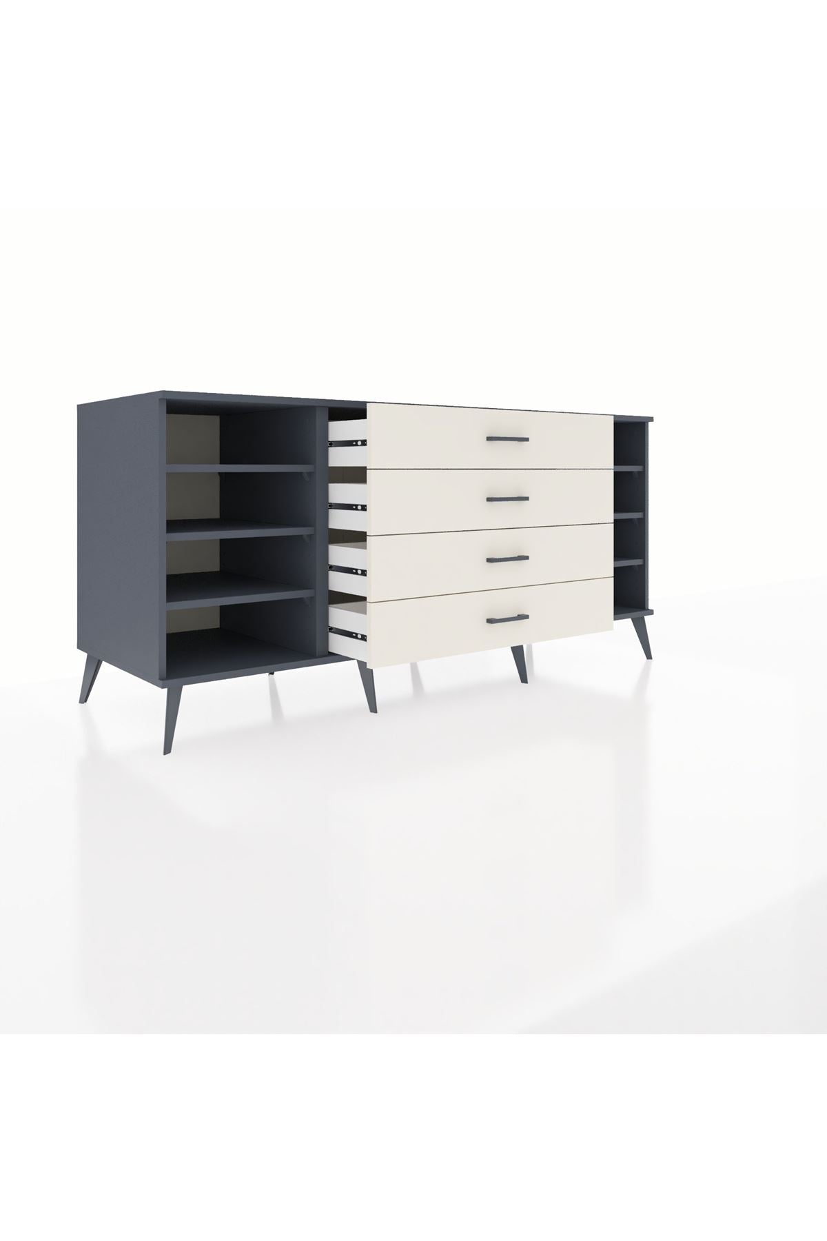Kronos Konsol 6 Raflı 4 Çekmeceli 176x59x83 - S610M027V16C