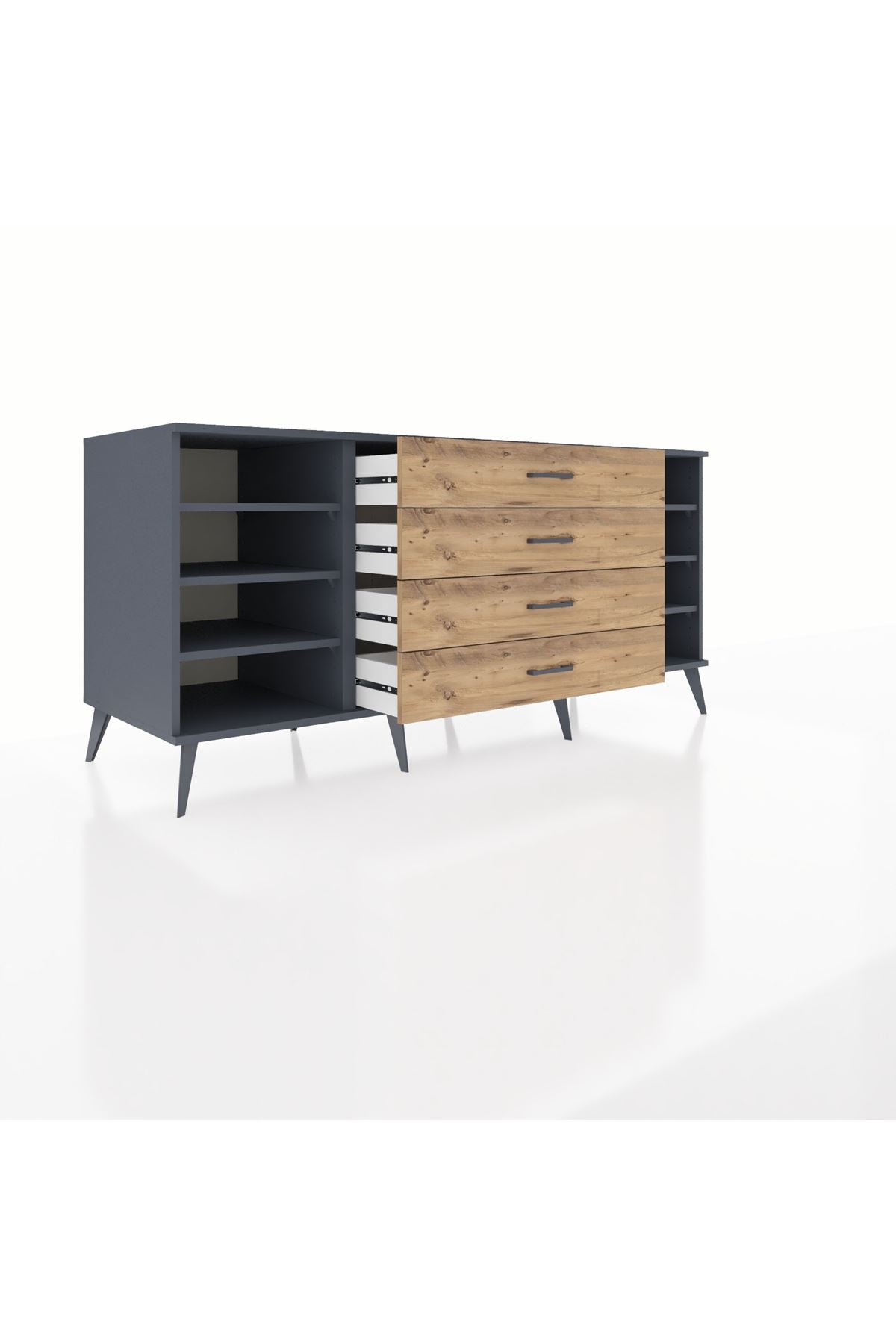Kronos Konsol 6 Raflı 4 Çekmeceli 176x59x83 - S610M027V18C